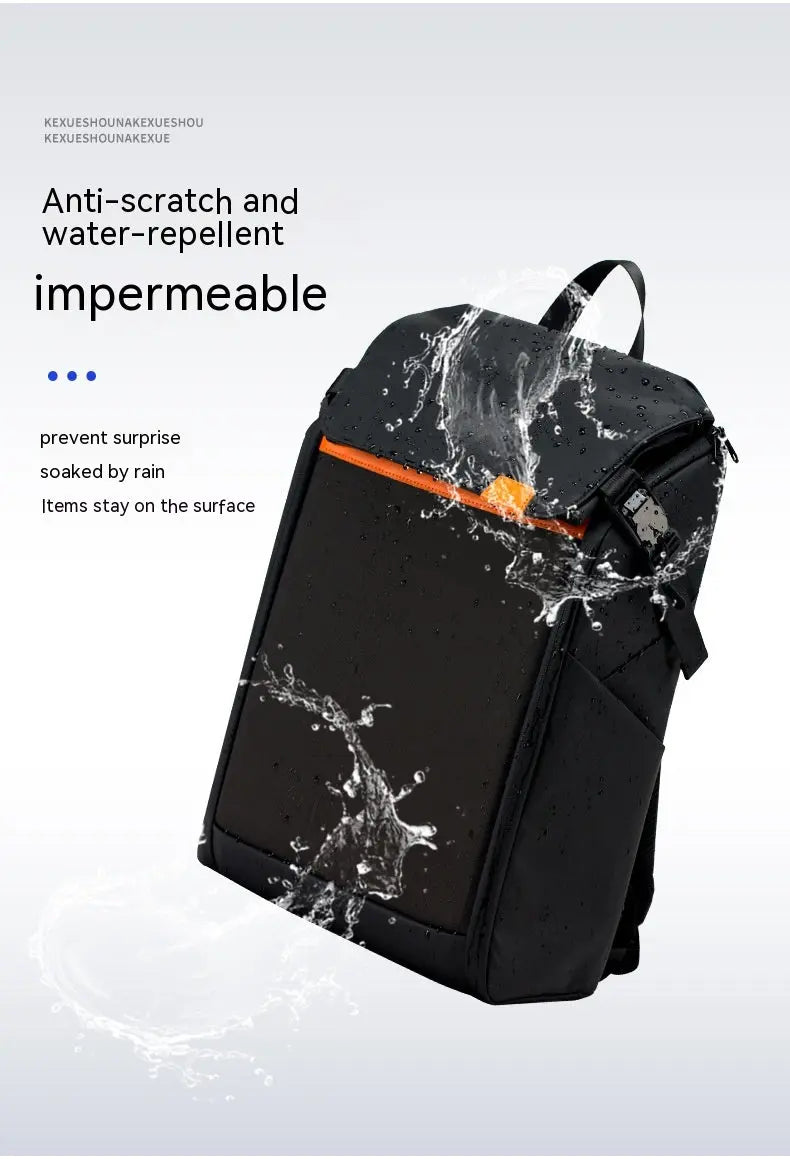 The Dropshipman Bluetooth Projection Backpack is a black unisex outdoor bag with a water-repellent, anti-scratch surface—rain stays outside, keeping your belongings safe and dry in this reliable companion.