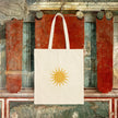 Sunshine Canvas Tote Bag — Yellow Sun Graphic Cotton Tote for Beach, Market & Everyday Use Real South Health Co.