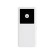 The OneKey Mini Offline Crypto Wallet by HeadphoneHeat is a sleek and slim handheld electronic device with a white body and a black screen displaying a lock icon. Below the screen, four small arrow symbols are arranged in a diamond shape, resembling navigation buttons. This HeadphoneHeat device supports USB Type-C connectivity for fast charging and data transfer.