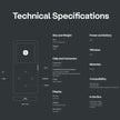 A technical specifications sheet for the device 