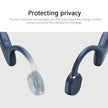 Close-up of two A5s GAINBAND Wireless Headphones - Bone Conduction Earbuds by HeadphoneHeat.Com, featuring curved hooks. One earbud has a translucent tip while the other has a black tip. Text above reads: 