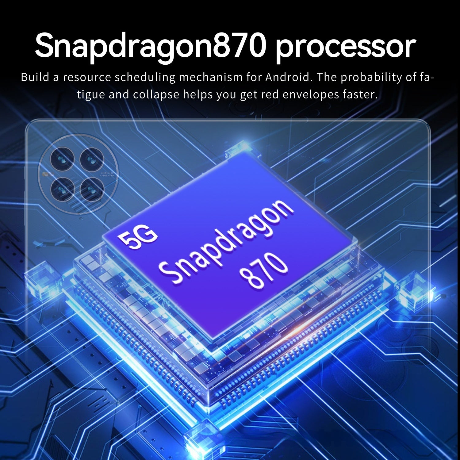 A glowing blue computer chip labeled 