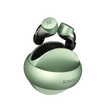 A pair of green Bluetooth Kenteen’s 5.1 Earbuds with black accents, featuring dual driver technology, is displayed along with a matching green charging case. The brand name 