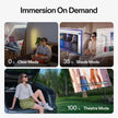 A split image displays the XReal Air 2 Pro AR Glasses by HeadphoneHeat in action: Clear Mode at 0% with a man working, Shade Mode at 35% as a woman interacts with an augmented reality interface, and Theatre Mode at 100% with a woman enjoying screen viewing outdoors.