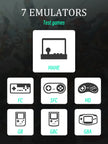 Image showing a screen with seven gaming emulator icons labeled 