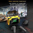 A promotional image showcases the VKTECH PRO 90 Noise Reduction Earbuds and a charging case beneath a smartphone displaying a first-person shooter game. A bold green 