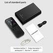 The S80 Language AI Translator Device by Dropshipman, along with a black box, product manual, charging cable, and lanyard, is shown on a light surface with a parts list below, highlighting real-time translation features.