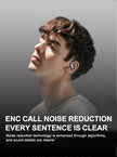 A person tilts their head back, eyes closed, wearing HeadphoneHeat's ERAZER XF31 Bluetooth Translation Earbuds. The text reads, 