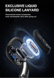 An exploded view of the ERAZER XF31 AI Translator Earphone by HeadphoneHeat displays a glowing blue ring and reveals its internal components. The accompanying text reads: 