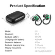 Image displaying the TWS Newmsnr UFO Halloween Earbuds by HeadphoneHeat, featuring a stylish charging case. Specifications include model i22, Bluetooth 5.1 technology, earbuds with a 45mAh battery, a 400mAh case battery, a range of up to 15 meters, charging time of 1.5 hours, and playtime between 5 to 7 hours. Supports HFP/A2DP/AVRCP protocols.