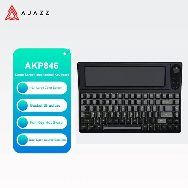 The HeadphoneHeat Smart Display Keyboard features a 10.1-inch color screen, gasket structure, full key hot-swappable design, and QMK open source solution for customizable mechanical switches.