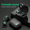 A pair of HeadphoneHeat's TWS Newmsnr UFO Halloween Earbuds with ear hooks and charging cases are showcased. The text 