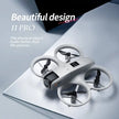 A sleek white DSer I1 PRO Drone 4K Professional HD Aerial Photography with four propellers rests on a reflective surface. Text: “Beautiful design, I1 PRO. Looks better in person—now with 4K HD video recording.”.