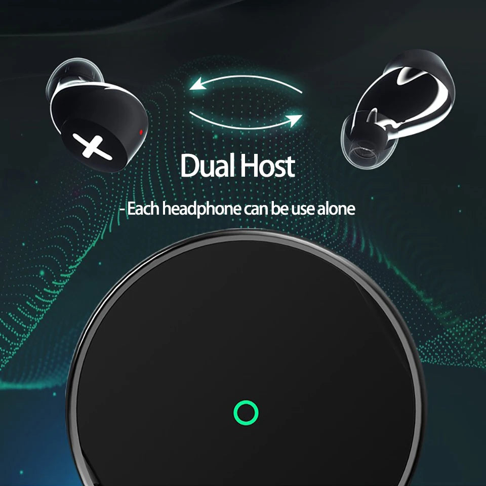 An image showcasing HeadphoneHeat Bluetooth Kenteen’s 5.1 Earbuds with 