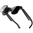 A pair of sleek black smart glasses featuring detachable, layered lenses against a white background highlights the flexible and adaptable design, echoing the cutting-edge aesthetics of the XReal Air 2 Pro AR Glasses by HeadphoneHeat in augmented reality.