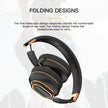 Image of black and orange over-ear **FITHEM H7 Pro max Wireless Headphones** with 