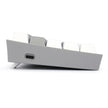 Side view of the Dropshipman Wireless Cyber key Bluetooth 61 Key Mechanical Computer Keyboard, featuring white laser-engraved keycaps, a light gray casing, and a single USB-C port on the side.