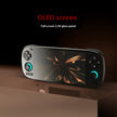 The Dropshipman Retroid Pocket 5 Open Source RP5 Game Console is a handheld retro device featuring an OLED screen, full-screen 2.5D glass panel, directional pad, action buttons, analog sticks with blue LED rings, and shoulder buttons.