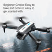The Dropshipman LU900Dron Drone, a black and gray foldable quadcopter, soars above a blurred forest with the text: “Beginner Choice—Easy to take and control, easy to get started with.”.
